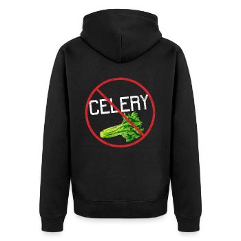 No Celery Allergy Awareness Warning Allergic - Unisex Premium Organic Zip Hoodie - black - Back - Nico (187cm)