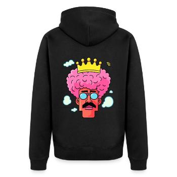 Der aktuelle queer Gay LGBTQ+ König Königin - Unisex Premium Bio Zip Hoodie - Schwarz - Hinten - Nico (187cm)