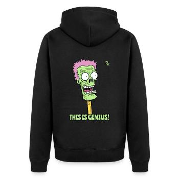 This is awesome: A clever zombie pencil - Unisex Premium Organic Zip Hoodie - black - Back - Nico (187cm)