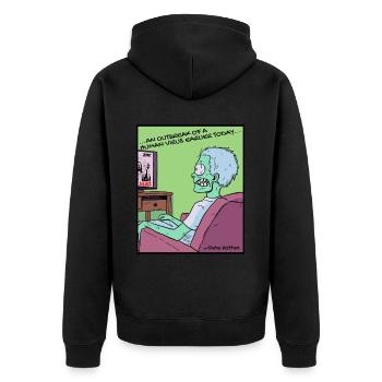 Bad in zombie news, people - Unisex Premium Organic Zip Hoodie - black - Back - Nico (187cm)