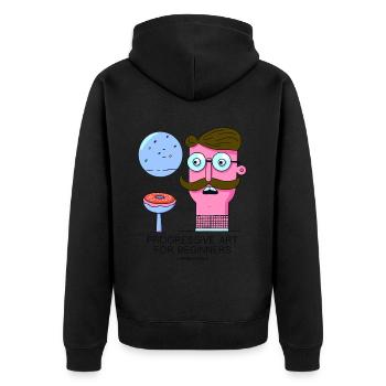 A Sarcastic Art: Progressive for Beginners - Unisex Premium Organic Zip Hoodie - black - Back - Nico (187cm)