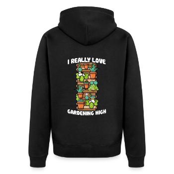 J’aime vraiment jardiner haut jardin vertical amour - Veste à capuche bio Premium Unisexe - noir - Dos - Nico (187cm)