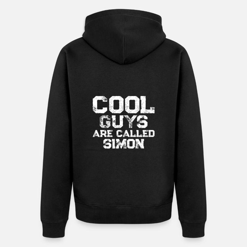 Cool guys are called Simon - Unisex Premium Bio Zip Hoodie - Schwarz