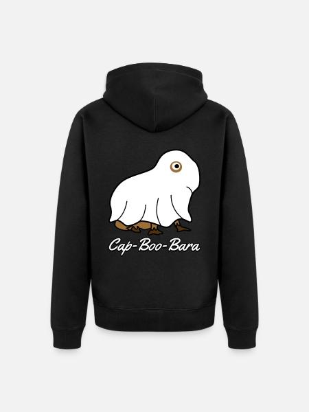 Capybaras Ghost Capybara - Unisex Premium Organic Zip Hoodie - black