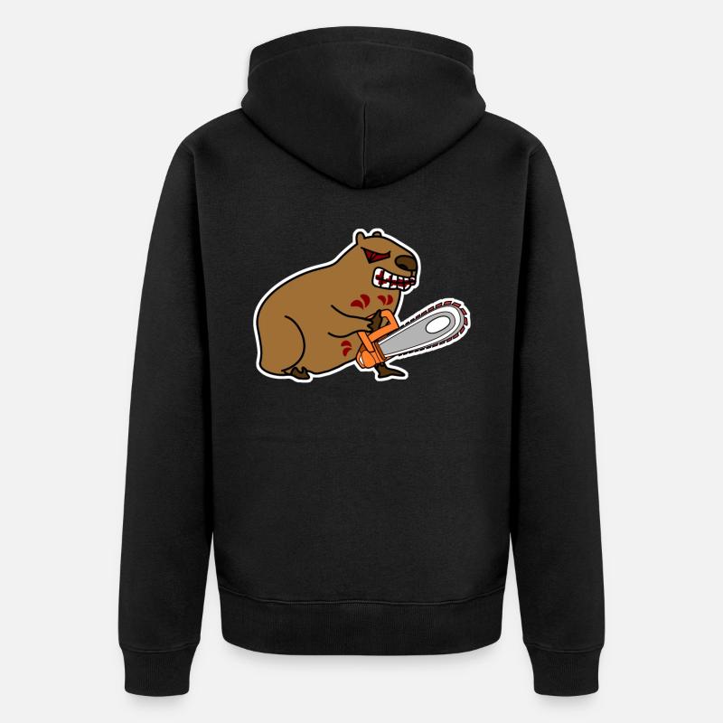 Capybaras Capybara maléfique - Veste à capuche bio Premium Unisexe - noir