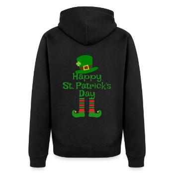 Accessoires de la Saint-Patrick Irlande Shamrock décoration - Veste à capuche bio Premium Unisexe - noir - Dos - Nico (187cm)