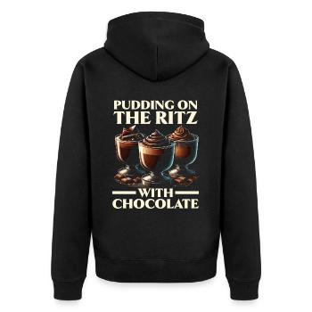 Chocolate Pudding Sweet Dessert Food Lover Foodie - Unisex Premium Organic Zip Hoodie - black - Back - Nico (187cm)