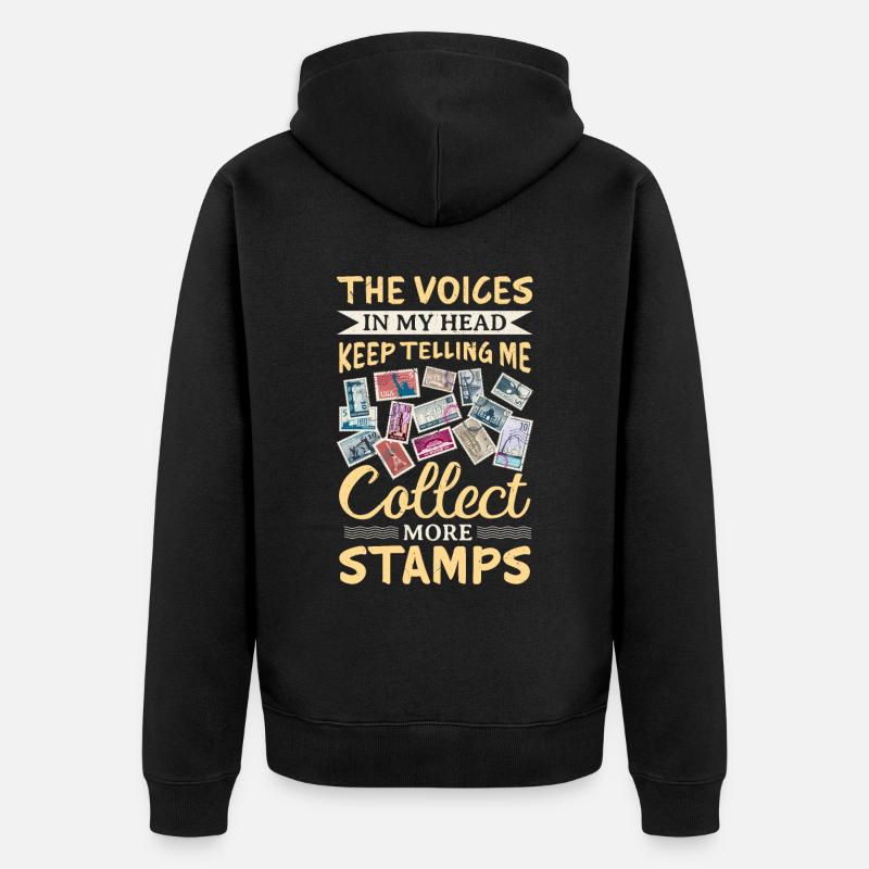 Timbres de collection Timbres - Veste à capuche bio Premium Unisexe - noir