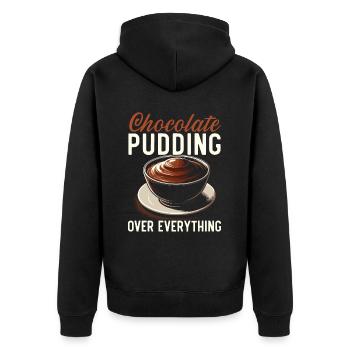 Chocolate Pudding Sweet Dessert Food Lover Foodie - Unisex Premium Organic Zip Hoodie - black - Back - Nico (187cm)
