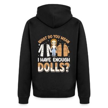 Collectible Doll Porcelain Doll Antique - Unisex Premium Organic Zip Hoodie - black - Back - Nico (187cm)