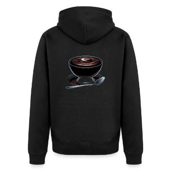 Chocolate Pudding Sweet Dessert Food Lover Foodie - Unisex Premium Organic Zip Hoodie - black - Back - Nico (187cm)