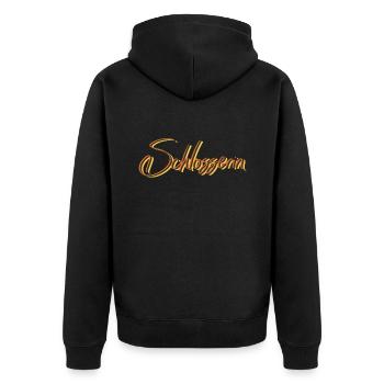 Schlosser Abschluss-Geschenk Schlosserin - Unisex Premium Bio Zip Hoodie - Schwarz - Hinten - Nico (187cm)