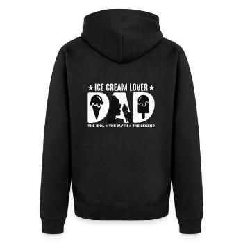 Amateur de crème glacée Papa L’idole Le mythe Cône de crème - Veste à capuche bio Premium Unisexe - noir - Dos - Nico (187cm)