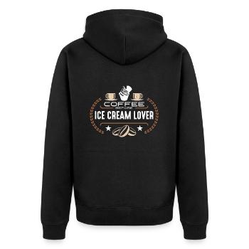 Ice Cream Lover Coffee Sweet Ice Coffee Lover - Unisex Premium Organic Zip Hoodie - black - Back - Nico (187cm)