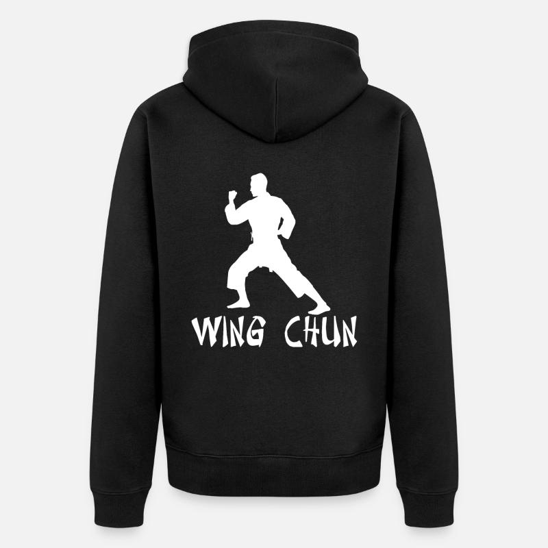 Wing Chun - Unisex Premium Bio Zip Hoodie - Schwarz