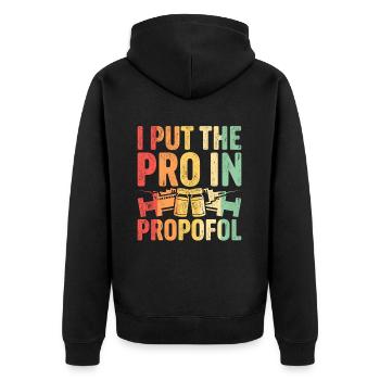 Anesthésiologie Je mets le Pro dans le Propofol - Veste à capuche bio Premium Unisexe - noir - Dos - Nico (187cm)