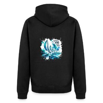 Sailing Ship Regatta Sea - Unisex Premium Organic Zip Hoodie - black - Back - Nico (187cm)