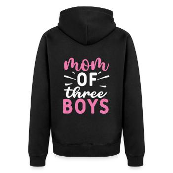 I went from mom to mom to mom to mom of three - Unisex Premium Organic Zip Hoodie - black - Back - Nico (187cm)