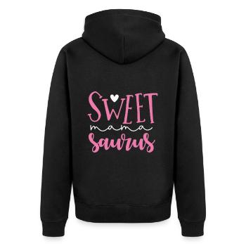 I went from mom to mom to sweet Saurus - Unisex Premium Organic Zip Hoodie - black - Back - Nico (187cm)