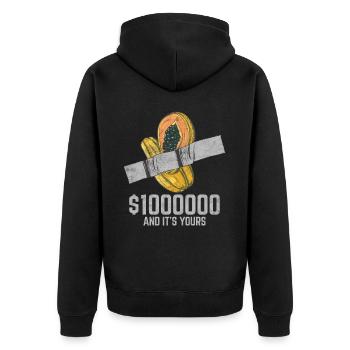 Duct Tape Papaya Fruit Lover Funny Quote - Unisex Premium Bio Zip Hoodie - Schwarz - Hinten - Nico (187cm)