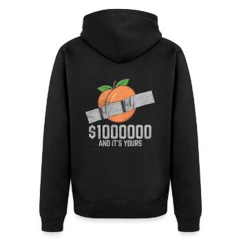 Duct Tape Peach Fruit Lover Funny Quote - Unisex Premium Organic Zip Hoodie - black - Back - Nico (187cm)