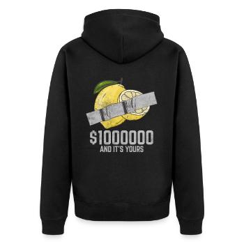 Duct Tape Lemon Fruit Lover Funny Quote - Unisex Premium Organic Zip Hoodie - black - Back - Nico (187cm)