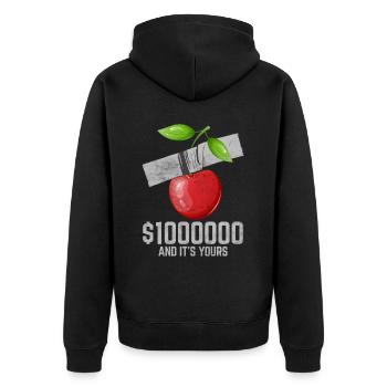 Ruban adhésif cerise amateur de fruits citation drôle - Veste à capuche bio Premium Unisexe - noir - Dos - Nico (187cm)