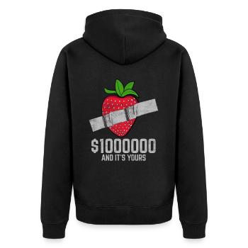 Ruban adhésif fraise amateur de fruits citation drôle - Veste à capuche bio Premium Unisexe - noir - Dos - Nico (187cm)