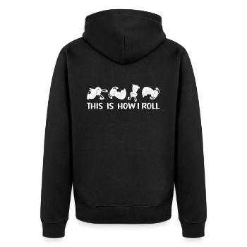 This is how I roll Sweet Rabbit - Unisex Premium Organic Zip Hoodie - black - Back - Nico (187cm)