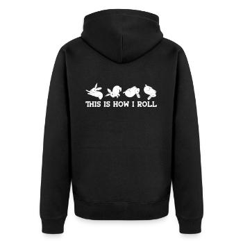 This is how I roll Sweet Rabbit - Unisex Premium Organic Zip Hoodie - black - Back - Nico (187cm)