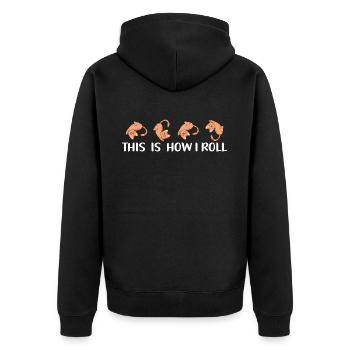 C'est comme ça que je roule mon doux chat - Veste à capuche bio Premium Unisexe - noir - Dos - Nico (187cm)