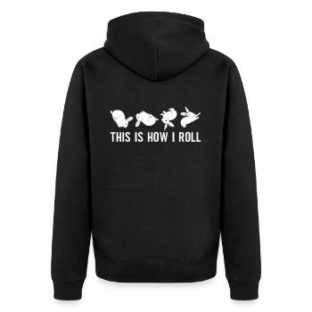 This is how I roll Sweet Rabbit - Unisex Premium Organic Zip Hoodie - black - Back - Nico (187cm)