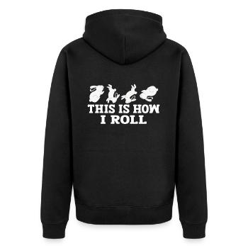 This is how I roll Sweet Rabbit - Unisex Premium Organic Zip Hoodie - black - Back - Nico (187cm)