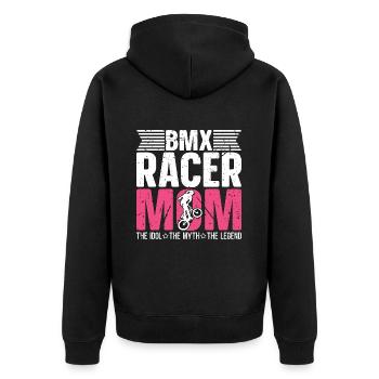 BMX Racer Mom The Idol The Myth The Bike Racing - Unisex Premium Bio Zip Hoodie - Schwarz - Hinten - Nico (187cm)