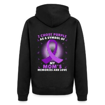 Family Support Mom with Dementia Alzheimer's Aware - Unisex Premium Bio Zip Hoodie - Schwarz - Hinten - Nico (187cm)