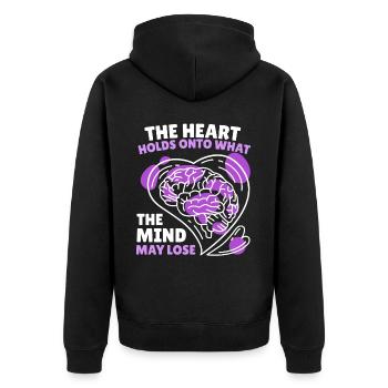 Memories Matter Positive Optimism Alzheimer's Awar - Unisex Premium Bio Zip Hoodie - Schwarz - Hinten - Nico (187cm)