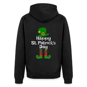Accessoires de la Saint-Patrick Irlande Shamrock décoration - Veste à capuche bio Premium Unisexe - noir - Dos - Nico (187cm)
