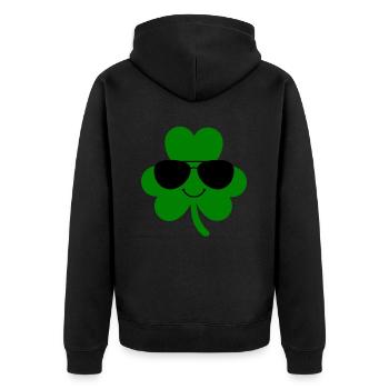 Accessoires de la Saint-Patrick Irlande Shamrock décoration - Veste à capuche bio Premium Unisexe - noir - Dos - Nico (187cm)
