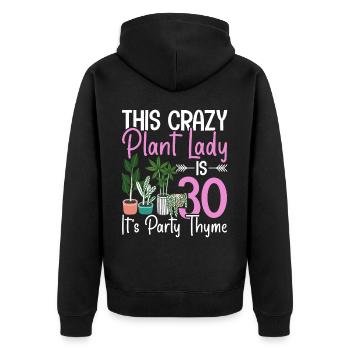 Zimmerpflanze 30 Jahre alt Geburtstag - Unisex Premium Bio Zip Hoodie - Schwarz - Hinten - Nico (187cm)