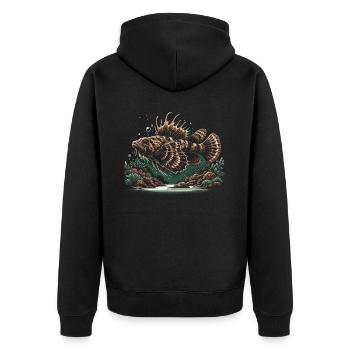 Borstennase Plecos Fischliebhaber Süßwasseraquarium - Unisex Premium Bio Zip Hoodie - Schwarz - Hinten - Nico (187cm)