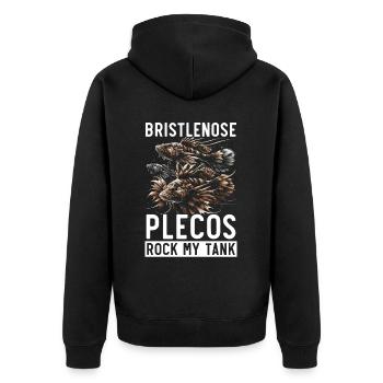 Borstennase Plecos Fischliebhaber Süßwasseraquarium - Unisex Premium Bio Zip Hoodie - Schwarz - Hinten - Nico (187cm)