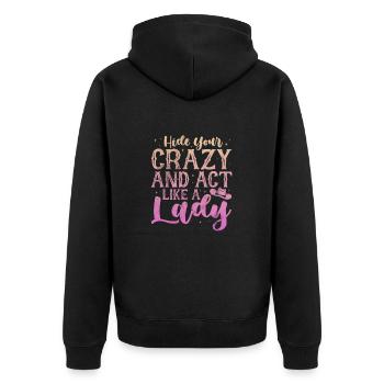 Cowboy - Unisex Premium Bio Zip Hoodie - Schwarz - Hinten - Nico (187cm)