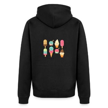 Crème glacée Crème glacée Crème glacée Cadeau d’été - Veste à capuche bio Premium Unisexe - noir - Dos - Nico (187cm)