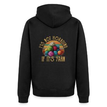 It's Not Hoarding If It's YarnYarn Knitting - Unisex Premium Bio Zip Hoodie - Schwarz - Hinten - Nico (187cm)