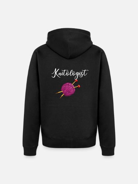 knitologist, Yarn Knitting - Unisex Premium Organic Zip Hoodie - black