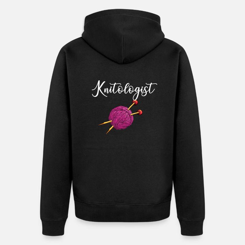 tricotologue, Yarn Knitting - Veste à capuche bio Premium Unisexe - noir