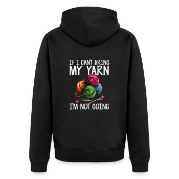 Yarn Knitting - Unisex Premium Organic Zip Hoodie - black - Back - Nico (187cm)