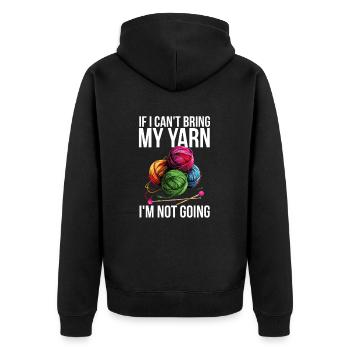 Yarn Knitting - Unisex Premium Organic Zip Hoodie - black - Back - Nico (187cm)