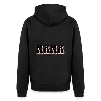 Ich Ging Von Mama Zu Mama, Von Mama Zu Mama - Unisex Premium Bio Zip Hoodie - Schwarz - Hinten - Nico (187cm)