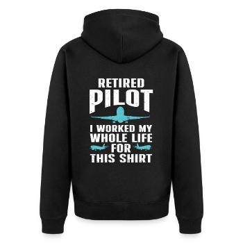 Pilot Quote Flight Lover Aircraft Aviation - Unisex Premium Organic Zip Hoodie - black - Back - Nico (187cm)